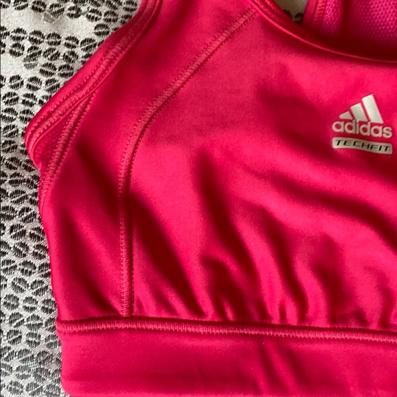 Adidas Techfit Deep Pink Racerback Sport Bra - Picture 5 of 9